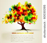 colorful autumn tree  design