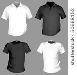 vector. men's black and white t ...