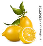vector. fresh lemons with...