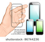 hand holding mobile phone....