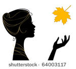 beautiful woman silhouette with ...