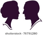 man and woman face profile ...