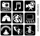 vector set of black and white...