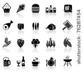black and white set icons with...