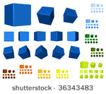 3d cubes color variations