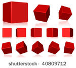 vector 3d red cubes with...