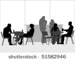 vector drawing people in cafes