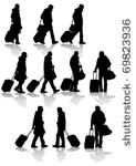 vector drawing travelers with...