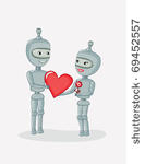 robots in love celebrating