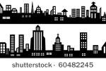 2 vector city silhouettes