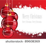 red christmas decorations on a...