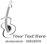 stylized abstract guitar tattoo ...