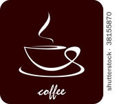 the cup of coffee on dark brown ...