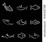 fishes   set of isolated vector ...