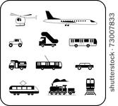 set of isolated transportation...