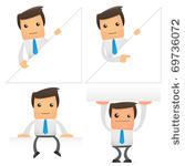 set of funny cartoon office...