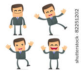 set of funny cartoon...