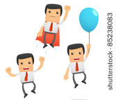 set of funny cartoon manager in ...