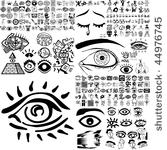 eyes set of black sketch. part...