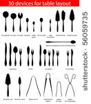 vector set of tableware