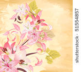 flowers on papyrus background