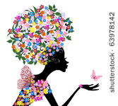 girl with flowers on her head