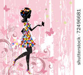 girl flowers pattern