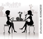 silhouette of beautiful girls...