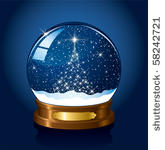 christmas snow globe with the...