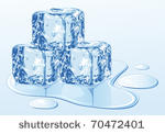 ice cube on water surface ...