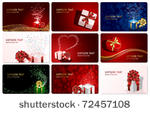 set of cards with presents ...