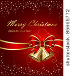 christmas bells with ribbon on...