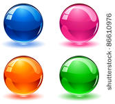 set of colorful balls on white...