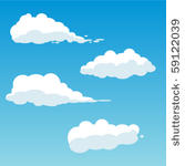 four cute vector clouds
