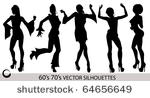 retro dancing girl silhouettes