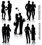 romantic couples silhouettes ...