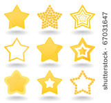 set of icons of gold stars. a...
