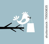 the bird sits on a tree and...