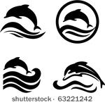 silhouettes of the dolphins...