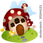 mushroom house   vector