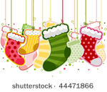 christmas stockings on strings  ...