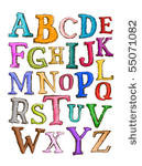 sketch alphabet   vector