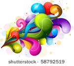 abstract rainbow colored swirls ...