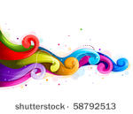 abstract rainbow waves   vector