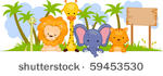 safari animal banner   vector
