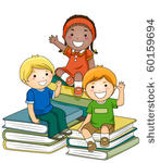 a small group of kids sitting...