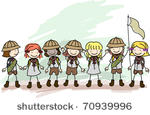 illustration of girl scouts in...