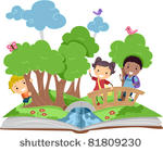 illustration of a pop up book...