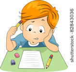 illustration of a kid answering ...