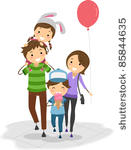 illustration of a family in a...
